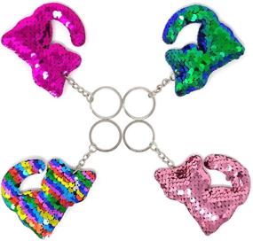 img 1 attached to Honbay Glitter Reversible Sequins Keychains