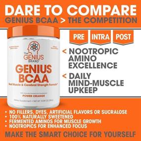 img 2 attached to 💪 Genius BCAA Powder for Mental Clarity and Faster Muscle Recovery - Multiuse Natural Vegan Preworkout BCAAs with Focus & Energy, Orange Flavor, 21 Servings, 286g