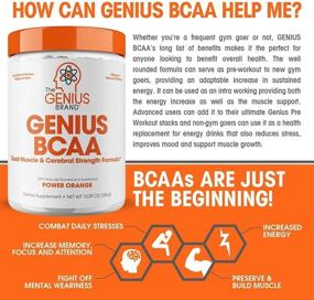 img 1 attached to 💪 Genius BCAA Powder for Mental Clarity and Faster Muscle Recovery - Multiuse Natural Vegan Preworkout BCAAs with Focus & Energy, Orange Flavor, 21 Servings, 286g