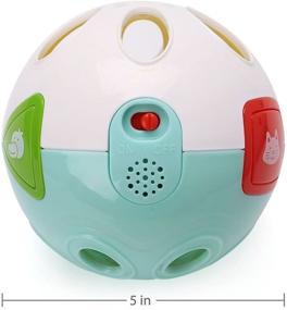 img 2 attached to Исследуй и учись с Музыкальным ползающим мячом для малышей: интерактивная игрушка для младенцев с фонариком, мелодиями и трещетками - батарейка включена!