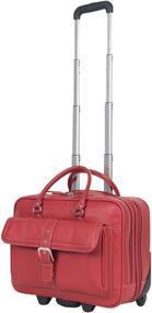 img 2 attached to 👜 Red Heritage Travelware Lake View Women's SOHO Leather Multi-Compartment 15.6" Laptop & Tablet Business Portfolio Tote with Wheels for Carry-On & Overnight Use