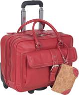 👜 red heritage travelware lake view women's soho leather multi-compartment 15.6" laptop & tablet business portfolio tote with wheels for carry-on & overnight use logo