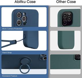 img 1 attached to abitku Silicone iPhone 12 Pro Max Case with 360° Ring Kickstand Holder and Magnetic Car Mount Support - Soft Silk Microfiber Cloth Design in Blue - 6.7 inch, 2020