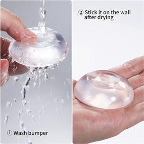 img 1 attached to 🚪 RIHART Clear Soft Rubber Door Stoppers Wall Protector (6 pcs) - Reusable Adhesive Bumper Guards - Quiet, Shock Absorbent Gel - Silencer for Door Handle, More Discreet Than a Door Knob Safety Cover