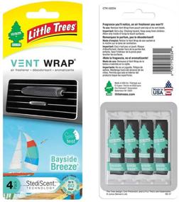 img 3 attached to 🌳 Little Trees Car Air Freshener, Vent Wrap - Long-Lasting Scent, Invisibly Fresh! Bayside Breeze - 16 count, (4) 4-Packs