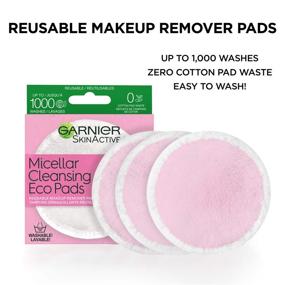 img 2 attached to Garnier SkinActive Micellar Cleansing Eco Pads, Reusable Microfiber Pads, 3 Pack