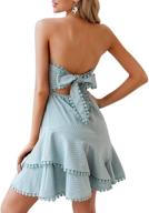 👗 stunning berrygo womens strapless ruffle striped dresses - fashionable women's clothing logo