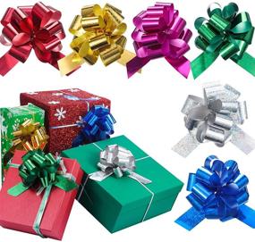 img 4 attached to 🎁 Colorful 4.5 Inch Christmas Pull Bows - Perfect for Festive Wrapping and Decorations! (36 Bows)