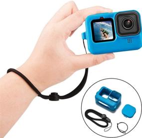 img 1 attached to 📷 Taisioner Силиконовый защитный корпус для GoPro Hero 10/9: Надёжный корпус с ремешком и аксессуарами, включая крышку для объектива.