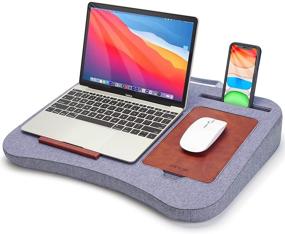 img 4 attached to 🛏️ Премиум столик для ноутбука на кровати и диване: подходит для ноутбуков до 15,6 дюймов с планшетом для мыши и отсеком для хранения.
