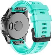 🌿 ancool 20mm width easy fit soft silicone watch bands replacement for fenix 5s plus/fenix 6s/fenix 6s pro/fenix 5s smartwatches - mint logo