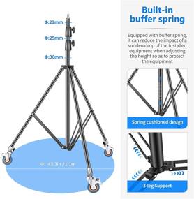 img 1 attached to Прочный световой стенд Neewer 8.5ft/2.6m с колесиками: регулируемый треножный стенд для фотостудии, софтбокса, монолайта и многого другого.