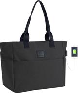 💼 stylish laptop tote bag for women work - fits 15.6''-17'' - shoulder bag with usb and multiple pockets - ideal for teachers logo