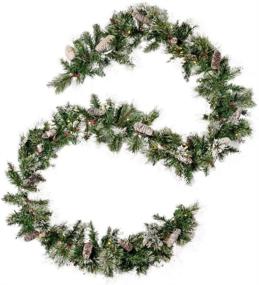 img 4 attached to 🎄 CHRISTOPHER KNIGHT HOME 9-Foot Pre-Lit Clear LED Christmas Garland with Snow & Glitter Branches - Battery Operated, Timer Included