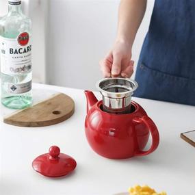 img 1 attached to Stylish and Functional KOOV Ceramic Infuser Teapot Tetera for Perfect Tea Brewing Experience