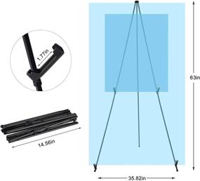 img 2 attached to 🎨 T-SIGN Переносное художественное треножное кресло для художника - Складное штативное табло для художественных постеров - Простое складывающееся телескопическое регулируемое металлическое кресло для выставок и шоу