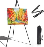 🎨 t-sign 63-inch portable artist floor easel stand - collapsible tripod display stand for art posters - easy folding telescoping adjustable metal stand for exhibitions and shows logo