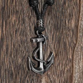 img 2 attached to ⚓ Stylish BlueRica Metal Anchor Pendant with Adjustable Cord Necklace: Nautical-inspired Fashion Accessory