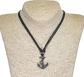 img 3 attached to ⚓ Stylish BlueRica Metal Anchor Pendant with Adjustable Cord Necklace: Nautical-inspired Fashion Accessory