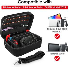 img 3 attached to 🎮 iVoler Carrying Storage Case for Nintendo Switch/Switch OLED Model (2021), Portable Travel All Protective Hard Messenger Bag with Soft Lining, Holds 18 Games, Switch Console, Pro Controller & Accessories – Black
