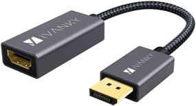 img 4 attached to 🔌 Адаптер iVANKY DisplayPort в HDMI односторонний - плетеный нейлоном конвертер 1080P для ноутбука (HP/Lenovo/Dell), монитора, телевизора, графической карты (NVIDIA/AMD) и многого другого - серый