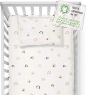 🌈 makemake organics organic crib sheet - gots certified, ultra soft & breathable rainbow crib sheet with pillowcase logo