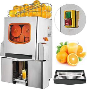 img 4 attached to 🍊 VBENLEM 110V Commercial Orange Juicer Machine: Pull-Out Filter Box, Electric Citrus Juice Squeezer, 22-30 Oranges/Min, Lemon Maker, 304 Stainless Steel Tank and Cover