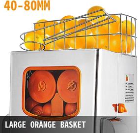 img 1 attached to 🍊 VBENLEM 110V Commercial Orange Juicer Machine: Pull-Out Filter Box, Electric Citrus Juice Squeezer, 22-30 Oranges/Min, Lemon Maker, 304 Stainless Steel Tank and Cover