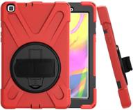 🔴 ccmao galaxy tab a 8.0 case 2019 - impact resistant cover with hand strap & kickstand (red) logo