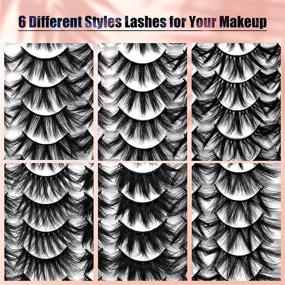 img 1 attached to 👁️ 30 Pairs of FANXITON False Eyelashes - 6 Styles Mixed - Bulk Pack of 20MM Fluffy Volume 3D Faux Mink Lashes