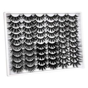 img 2 attached to 👁️ 30 Pairs of FANXITON False Eyelashes - 6 Styles Mixed - Bulk Pack of 20MM Fluffy Volume 3D Faux Mink Lashes