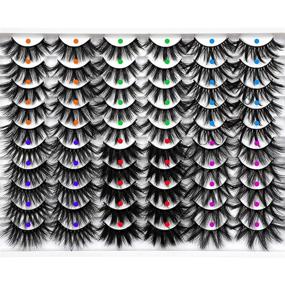img 4 attached to 👁️ 30 Pairs of FANXITON False Eyelashes - 6 Styles Mixed - Bulk Pack of 20MM Fluffy Volume 3D Faux Mink Lashes