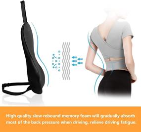 img 2 attached to 🚗 Anzhixiu Car Lumbar Support Pillow - Ergonomic Design, Perfectly Fits Body & Car Seat Curve, Lightweight Back Cushion to Enhance Comfort and Alleviate Driving Fatigue, Black