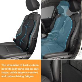 img 3 attached to 🚗 Anzhixiu Car Lumbar Support Pillow - Ergonomic Design, Perfectly Fits Body & Car Seat Curve, Lightweight Back Cushion to Enhance Comfort and Alleviate Driving Fatigue, Black
