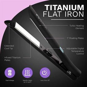 img 2 attached to 🔥 SUTRA Magno Turbo Flat Iron: Титановый выпрямитель для волос, 450°F Быстрый нагрев с ЖК-дисплеем, двойное напряжение, автоматическое отключение, 1 дюйм.