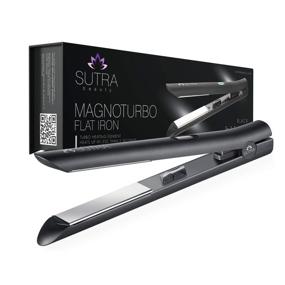 img 4 attached to 🔥 SUTRA Magno Turbo Flat Iron: Титановый выпрямитель для волос, 450°F Быстрый нагрев с ЖК-дисплеем, двойное напряжение, автоматическое отключение, 1 дюйм.