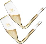 🥂 champagne glass - perfect gifts for bachelorette party, engagements & white elephant - party style glasses - chambong (6 oz., 2-pc set) logo