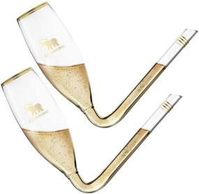 img 4 attached to 🥂 Champagne Glass - Perfect Gifts for Bachelorette Party, Engagements & White Elephant - Party Style Glasses - CHAMBONG (6 oz., 2-Pc Set)