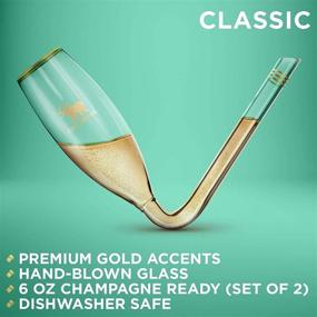 img 2 attached to 🥂 Champagne Glass - Perfect Gifts for Bachelorette Party, Engagements & White Elephant - Party Style Glasses - CHAMBONG (6 oz., 2-Pc Set)