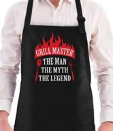 🔥 grill master apron for men - the man, the myth, the legend - funny grill apron logo