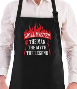 img 4 attached to 🔥 Grill Master Apron for Men - The Man, the Myth, the Legend - Funny Grill Apron