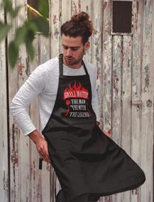 img 1 attached to 🔥 Grill Master Apron for Men - The Man, the Myth, the Legend - Funny Grill Apron