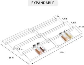 img 3 attached to 🌶️ FEMELI Expandable Spice Rack Tray Insert for Kitchen - Adjustable 4 Tiers Organizer for Spice Jars and Seasonings, Clear Acrylic (2 Pack)