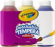 crayola arista ii washable tempera paint, primary colors: red, yellow, blue – 3 ct 8-oz bottles for classroom projects logo