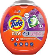 🌸 tide pods spring & renewal liquid laundry detergent pacs - 73 count (packaging may vary) logo