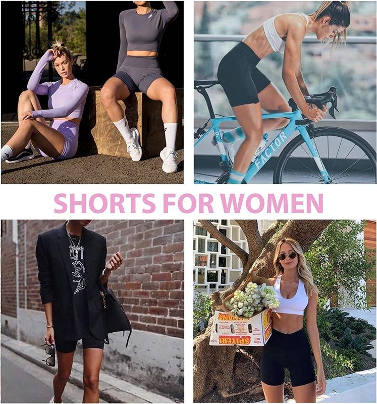CAMPSNAIL 4 Pack Biker Shorts for Women High Waist - 5 Soft