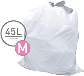 img 1 attached to 🗑️ Commercial Bargains Code M Custom Fit Drawstring Trash Bag: 200 Count, 8 Rolls, Simplehuman Compatible (45L / 12 Gallon)