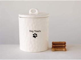 img 2 attached to 🐶 White Stoneware Canister for Dog Treats by Creative Co-Op