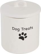 🐶 white stoneware canister for dog treats by creative co-op логотип