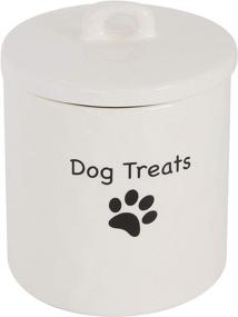 img 3 attached to 🐶 White Stoneware Canister for Dog Treats by Creative Co-Op